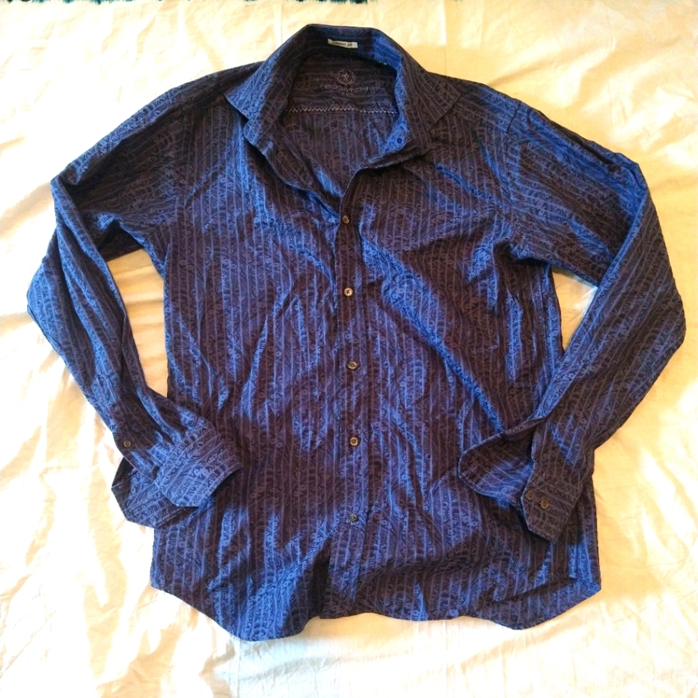 Bugatchi Uomo men's paisley print striped shirt